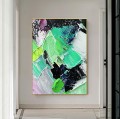 Impasto Striche abstraktes Grün von Palettenmesser Wandkunst Minimalismus